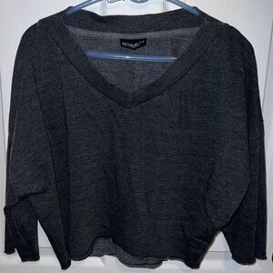 Cotton On Women's Charcoal V-Neck Sweatshirt